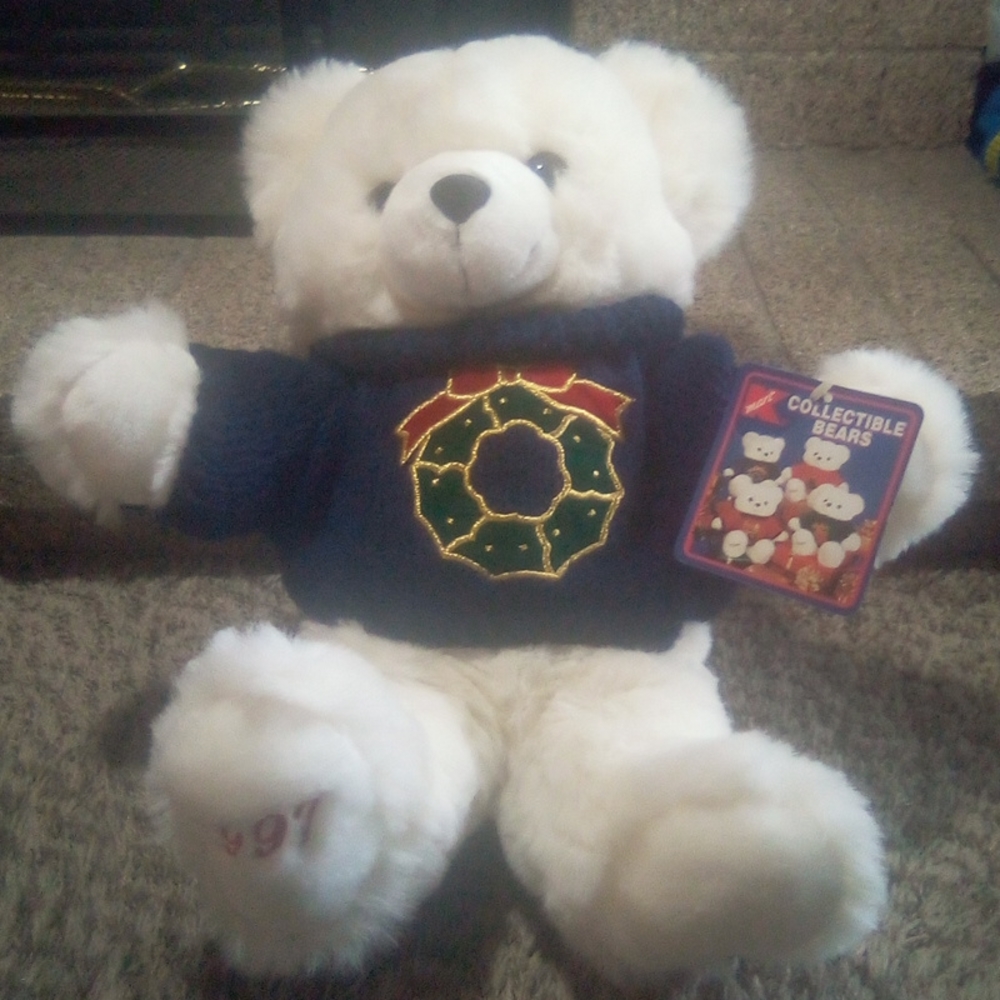 New Vintage Kmart Christmas Holiday Collectible Bear Plush